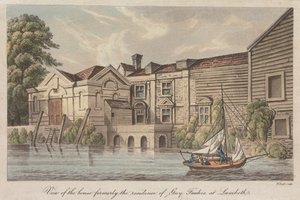 Ansicht des Hauses, das früher die Residenz von Guy Fawkes in Lambeth war von W. Read