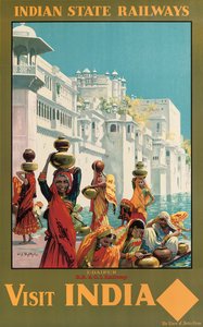 Besuchen Sie Indien, Udaipur, ein Werbeplakat für die Indian State Railways von W. S. Bylityllis