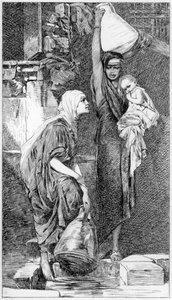 Eine Fellah-Frau an der Quelle, ca. 1880-1882 von W. Unger