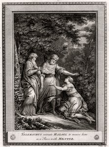 Telemachus bittet Hazael, ihn als Sklaven mit Mentor aufzunehmen, 1775 von W. Walker