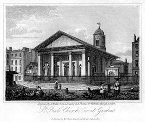 St. Pauls Kirche, Covent Garden, Westminster, London, 1817 von W. Wallis