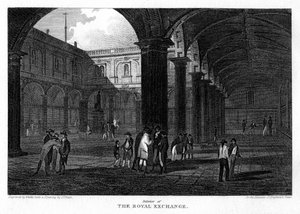 Die Royal Exchange, City of London, 1816