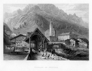 Dorf Splügen, Schweiz, 1834