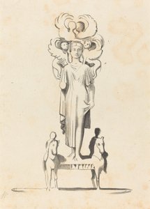 Bronzefigur der Minerva, gefunden im Hügel von Achilles von W. Walton after John Flaxman