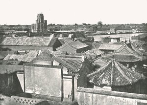 Gesamtansicht der Ruinen der Kathedrale, Tien-Tsin, China, 1895 von W and S Ltd