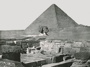 Große Pyramide, Sphinx und Tempel von Chafea, Gizeh, Ägypten, 1895 von W and S Ltd