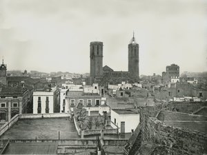 Teil der Altstadt mit Kathedrale, Barcelona, Spanien, 1895 von W and S Ltd
