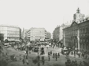 Die Puerta del Sol, Madrid, Spanien, 1895