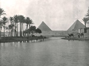 Die Pyramiden und der Nil, Gizeh, Ägypten, 1895