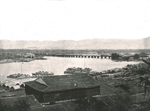 Der Fluss Min und die Große Brücke, Foochow, China, 1895 von W and S Ltd