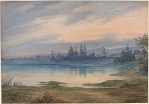 Landschaft bei Straßburg mit Blick auf St. Gall von W. van Detta