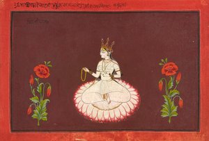 Saraswati, Blatt aus einer Göttinnen-Serie, ca. 1680-1700