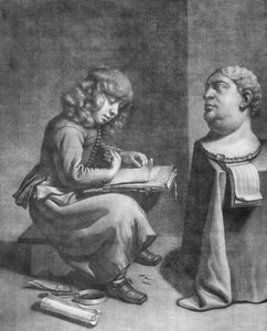 Junge zeichnet eine Büste des römischen Kaisers Vitellius, ca. 1665-75 von Wallerant Vaillant