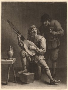 Der Lautenspieler und der Trinker von Wallerant Vaillant after David Teniers the Younger