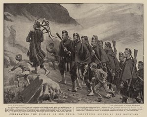 Feiern des Jubiläums auf Ben Nevis, Freiwillige besteigen den Berg von Walter Charles Horsley