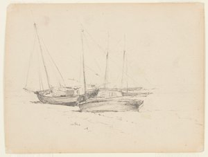 Fischerboote am Strand von Walter Clark