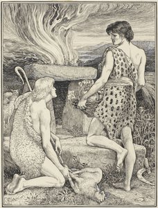 Kain und Abel von Walter Crane (signed by artist)