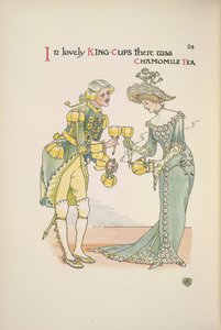 Ein Mann und eine Frau halten Tassen mit Kamillentee von Walter Crane