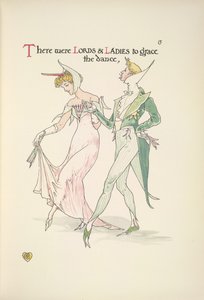 Ein junger Mann und eine junge Frau bereiten sich auf das Tanzen vor von Walter Crane