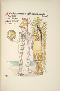 Britannia und eine Frau in indianischer Tracht von Walter Crane