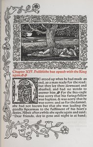 Kapitel XIV. Hallblithe spricht erneut mit dem König. Abbildung eines schlafenden Mannes unter einem Baum. von Walter Crane