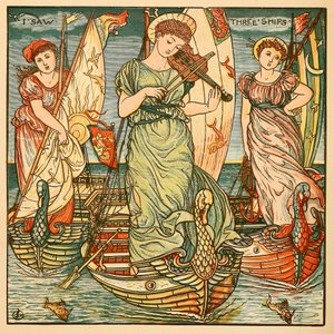 Ich sah drei Schiffe, aus Walter Cranes Malbuch, veröffentlicht 1889, Farblithografie, 1889