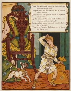 Hans und die Bohnenranke (Farblithographie) von Walter Crane