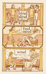 Reimwörter, die mit dem Buchstaben D enden. Ein Spiel von Blindekuh. Zur Veranschaulichung der Verwendung des Buchstabens i. Der Goldene Primer von Walter Crane