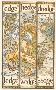 Reimwörter, die mit dem Buchstaben E enden. The Golden Primer von Walter Crane