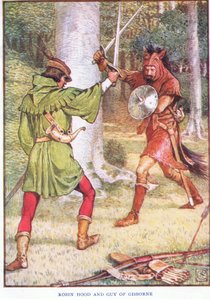 Robin Hood und Guy von Gisborne, ca. 1920 von Walter Crane