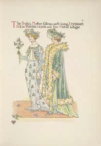 Die Mutter der Braut folgt mit liebevollem Augentrost von Walter Crane