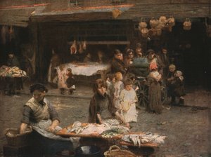 Der Fischmarkt, Patrick Street, Dublin, spätes 19. Jahrhundert, ca. 1930 von Walter Frederick Osborne
