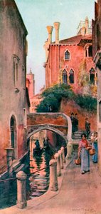 Ein Kanal in Venedig (Farblithografie)