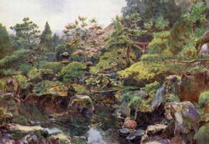 Ein Felsen- und Wassergarten, Hakone von Walter Frederick Roofe Tyndale