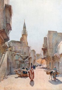 Eine Straße in der Nähe der Zitadelle, Kairo (Farblithografie)