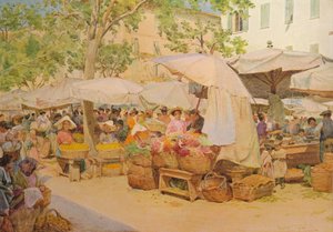 Der Markt in Nizza, ca. 1910, 1912 von Walter Frederick Roofe Tyndale
