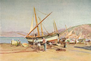 Der Strand bei Sestri Levante, um 1910, 1912 von Walter Frederick Roofe Tyndale