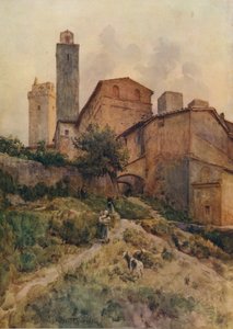 Via Capassi, San Gimignano, ca. 1900 von Walter Frederick Roofe Tyndale