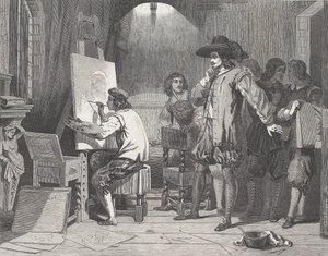 Sebastian Gomez von seinem Meister Murillo bei der Arbeit entdeckt, aus Illustrated L...