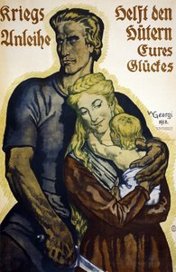 Erster Weltkrieg 1914-1918. Deutsches Plakat für Kriegsanleihen