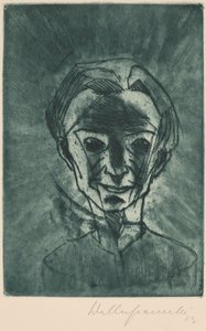Lächelnder Kopf, Selbstporträt, 1923 von Walter Gramatte
