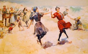 Am Strand spielen, ca. 1897 von Walter Granville Smith