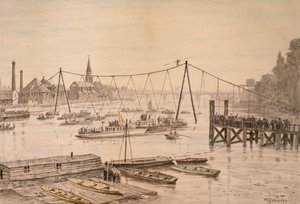 Charles Blondin überquert die Themse auf einem Drahtseil, London von Walter Greaves