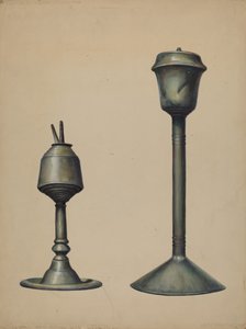 Zwei Öllampen, ca. 1938 von Walter Hochstrasser