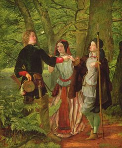 Wie es euch gefällt - Akt IV Szene I - Rosalind unterrichtet Orlando in der Zeremonie der Ehe oder Die Scheinheirat von Orlando und Rosalind, 1850