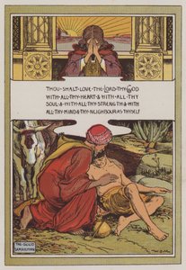 Der barmherzige Samariter (Farblithografie) von Walter Jenks Morgan