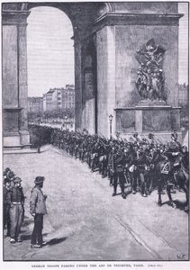 Deutsche Truppen marschieren unter dem Arc de Triomphe 1871 n. Chr. von Walter Paget