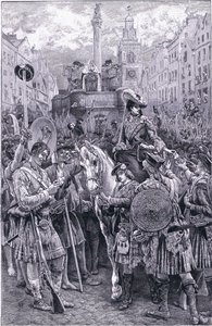 Proklamation des alten Prätendenten als König James VIII am Edinburgh Cross