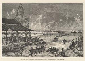 Der Herzog und die Herzogin von Connaught in Ceylon, Beleuchtung des Hafens