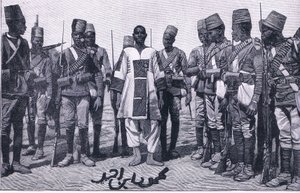 Der Emir Mahmud unter Bewachung, Illustration aus Cassells Geschichte Englands, 1900er Jahre